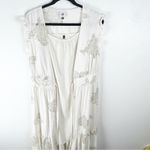 CAbi Laguna Cream Linen Blend Slip Dress And Duster Dress Set #6590, Size Medium Photo 4