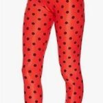Beach Riot Ayla Polka Dot Leggings Red Ribbed Womens X-Small Activewear Workout Photo 0