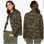 Sanctuary Green Camo Jacket Utility Pocket Long Sleeve Zip Front L Photo 1