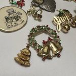 Christmas Holiday Brooch Pins Lot Of 17 For Crafts Projects Or Repair Photo 5