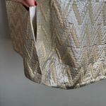 J.Crew  Collection Metallic Gold and Silver Chevron Print  Pencil Skirt Size 8 Photo 7