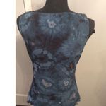 Inc international  Sleeveless V Neck Blue Floral Stretch Top Size Large Lined Photo 3