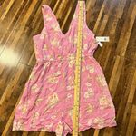 BP  Womens M Floral Print V-Neck‎ Romper, Pink Rose, Sleeveless Jumpsuit, Summer Photo 8