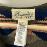 Forever 21 Boutique XXI Aztec Southwestern hooded Poncho Cardigan Sweater Cape Boho OS Photo 2