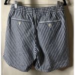 ZARA Women’s Size US Medium Blue White Striped Shorts Drawstring Cotton Beach Photo 1
