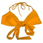 Aerie Womens Bikini Top Sz S Tie Front Mustard Orange Yellow Removable Pads Photo 1