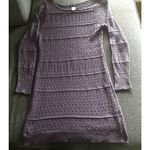 Venus Croquette BodyCon Women's Purple Long-Sleeve Casual Knit Lined Mini Dress Medium Photo 7
