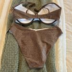 PINK - Victoria's Secret Victoria’s Secret Pink Chocolate Brown Glitter Bikini Set NWT‎ Photo 2