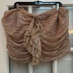 Anthropologie  Maeve Rose Gold Shimmer Ruffled Metallic Tube Top Plus Size 3X Photo 3