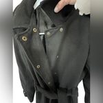 Old Navy Black Belted Wool Trench Coat Photo 2
