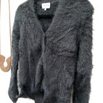 Feel the Piece  Fuzzy Cardigan Sweater‎ Black Photo 0