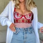 Victoria's Secret Victoria’s Secret VS Rosebud Dot Wicked Teddy Sheer Metallic Mesh Floral Red XL Photo 0