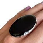 Handmade 7.5  Ring OVAL Black Onyx Gem Solid 925 Sterling Silver Fine Art UNISEX Original Natural Gemstone Men Women Statement Photo 0