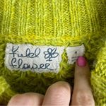 Anthropologie Field Flower Chunky Knit Wool Blend Sweater Sz Medium Yellow Green Photo 7