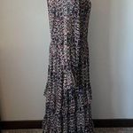 MISA Los Angeles MISA LA Floral Tiered Ruffle Dress Sheer Long Maxi Long Sleeve Small Photo 6
