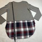 Romeo + Juliet Couture Crewneck Plaid Flannel Tunic Top Size Small 90s Preppy Photo 7