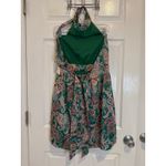 VICI Halter Dress Paisley Print Sleeveless Casual Mini Dress Green Large Photo 4