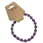Handmade Purple and Gold Beaded Bracelet  Photo 0