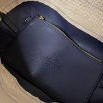 Amanda Blu shoulder bag. Navy & tan strip. Small pouch inside. Cute for Spring! Blue Photo 2