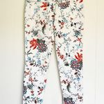 ERDEM Millicent White Multi Floral Crop Jeans Pants 8 Photo 4