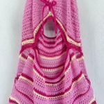 Pink Crochet Halter Mini Dress Open Back Striped Knit Festival Boho Y2K s/m Size M Photo 4