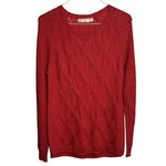 Faded Glory  Women XL Red Shimmer‎ Cable Knit Shirt Holiday Party Festive Casual Photo 1