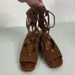 Chloé Chloe Brown Suede Wedge Gladiator Sandals Size 37 1/2 Photo 1