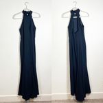 Amsale Cora Navy French Blue Halter High Neck Bridesmaid Dress Size 4 Photo 1