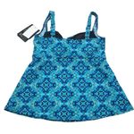 TYR Womens Twist Bra Tankini Swim Top Lined Built In Cups Blue Size 8 Photo 1