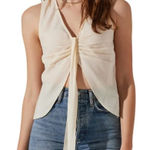 ASTR The Label Semi Sheer Sleeveless Cream Blouse Medium Photo 0