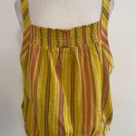 prAna New Smocked Tie Hem Tank Top Little Palm Cami Leapfrog Stripe Size Large Photo 12