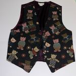 Vintage Teddy Bear Vest Teachercore Grandma Size M Photo 1
