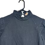 David Lerner  Studio Black Mock Neck Puff Sleeve Sweatshirt Dress Size S Photo 1