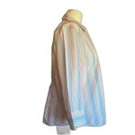 Lands' End Lands’ End Rainbow Striped Button-down Blouse 14 Photo 4