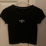 Brandy Melville Cropped Black Los Angeles Tee Photo 0