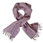 Kuna Baby Alpaca Black Red Houndstooth Fringe Scarf Photo 2