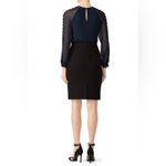 Badgley Mischka  dark blue black long sleeve sheath dress 2 Photo 4