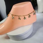 Gold Filled Anklet Figaro Chain With Star Charms Ankle Bracelet New Photo 0