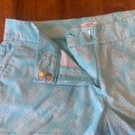 Crown & Ivy Shorts 10 Aqua and White High Waist Scalloped Hem Pockets Photo 3