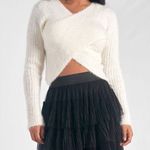 Elan  Off-the-Shoulder White Sweater Photo 0
