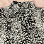 Wednesday’s Girl Animal Print Black White Bodycon Turtleneck Midi Dress, size M Photo 9