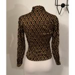 Milly  of New York Gold Diamond Geometric 100% Silk Blouse Size 0 Photo 1