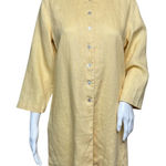 Chico's  Jacket Women Small Light Yellow Linen‎ Neutral Boho Bohemian Lagenlook Photo 0
