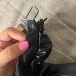 ZARA Faux Leather Strapless Black Dress NWT Size XS Midi Side Slit Zip Slimming Photo 10