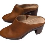Madewell Daisy Platform Mule Saddle Brown Leather Block Heel Open Back Clogs 9 Photo 0