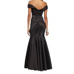 XScape Off the Shoulder Cap Sleeve Stretch Taffeta Dress Size 2 Black Formal Photo 5