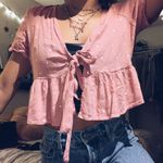 Lottie Moss Pink Tie Front Shirt Photo 0