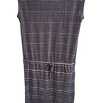 prAna Janey Dress Gray Striped Knit Jersey Knee Length Casual S Photo 0