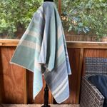 World Market Soft Knit Oversized Poncho Wrap Boho Blue And White OS. NEW Size undefined Photo 1