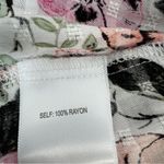 Jane and Delancey Jane and Delancey Floral Ruffle Trim Tiered High Low Tunic Blouse Pink Black Photo 11